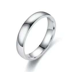 Elegant Gold - Tone Stainless Steel Couple Rings - Timeless Wedding & Engagement Jewelry - 8 (Silver 4mm)