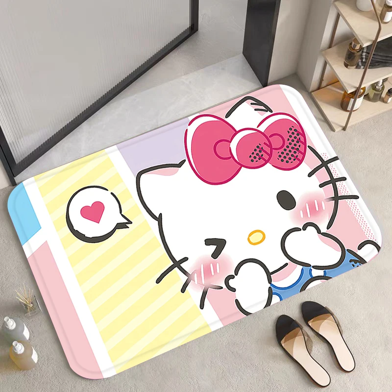 

Входной коврик Hello Kitty, нескользящий коврик для спальни, футбола, коврик для коридора, кухонный напольный коврик, фланелевый домашний автомобильный Декор для гостиной
