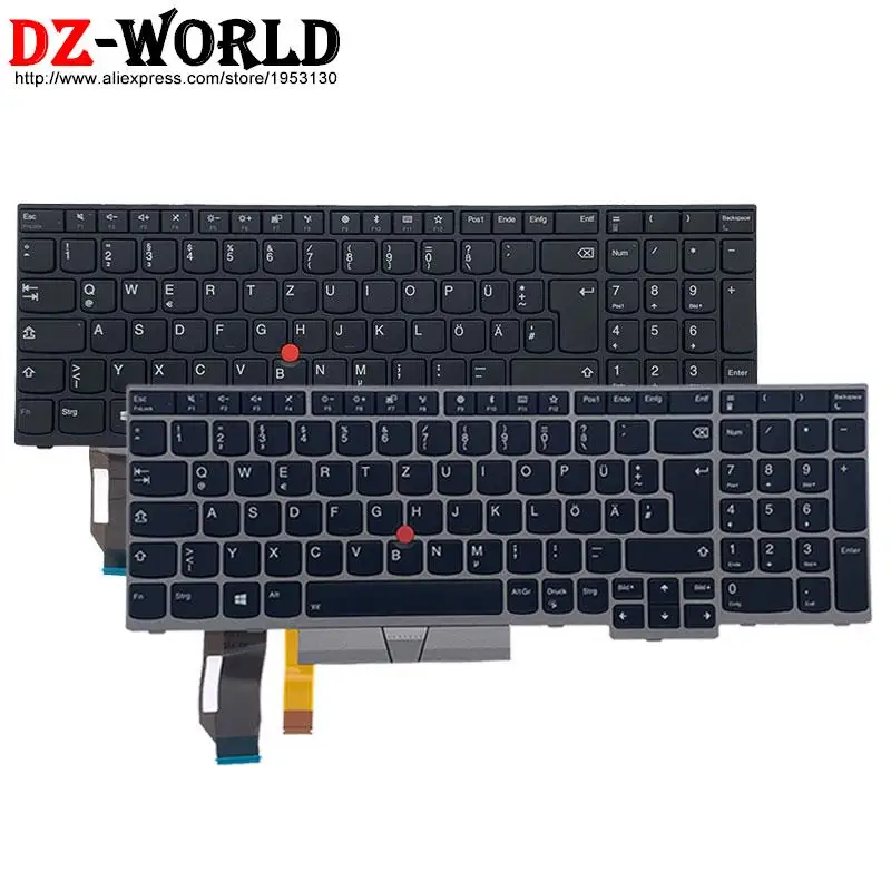 Teclado Retroiluminado Alemão Portátil Lenovo Thinkpad E580 E585 E590 E595 T590 P53s L580 L590 P52 P72 P53 P73 01yn712 01yn672