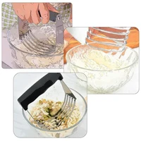 Mélangeur de pâte manuel en acier inoxydable, mélangeur de farine à 5 lames, coupe-pâtisserie professionnel, mélangeur de pâte, outil de cuisson de beurre de cuisine 3