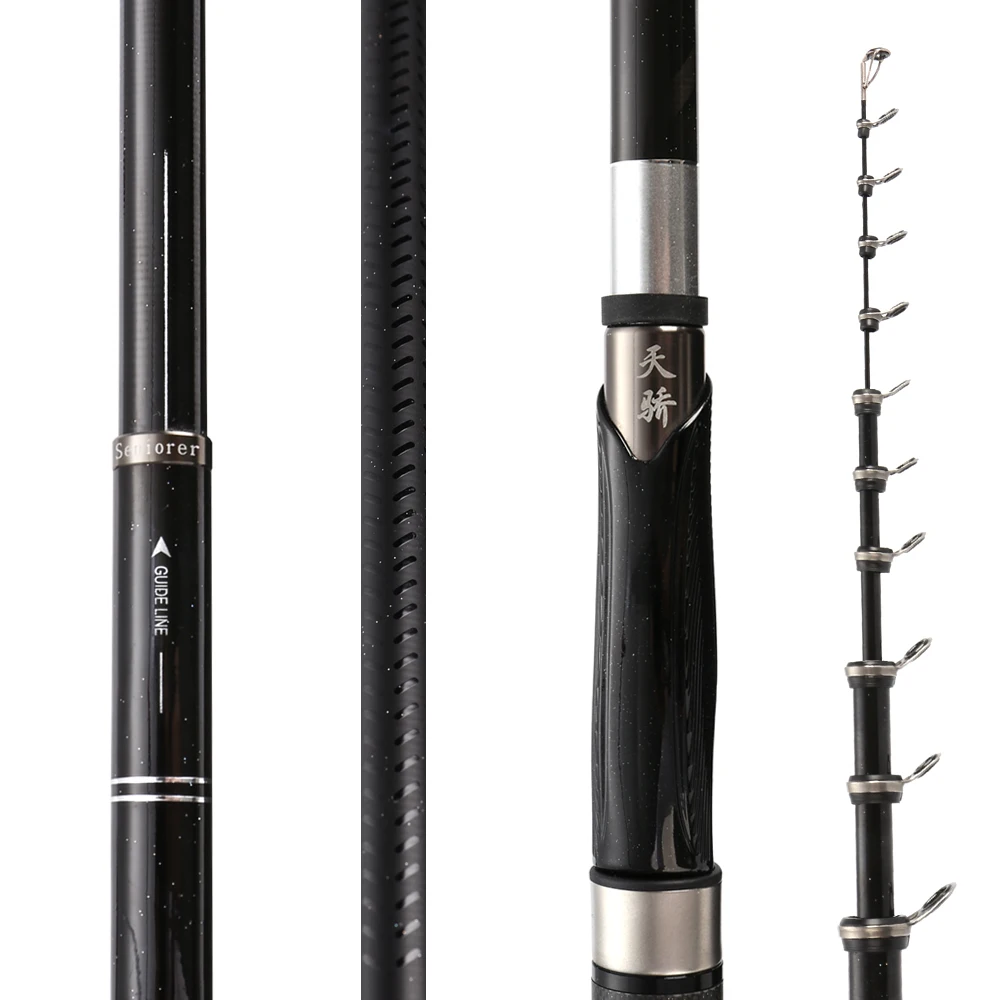 SENIOREE-Professional Rock Fishing Rod, Long Section, Oblique Guide Ring, Carbon Ultra Light, Ultra Hard Hand, 5.3m