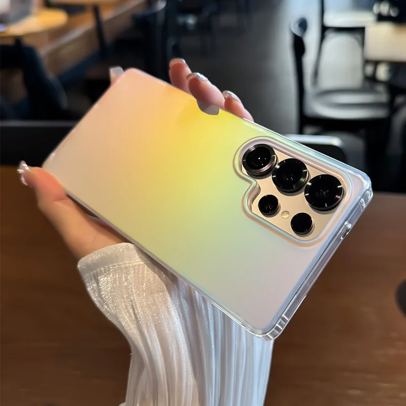 Fashion Matte Aurora Laser Gradient Magsafe Case with Wireless Charging Support