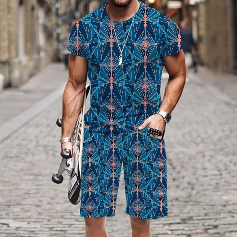 

Tops Spring Autumn Street 2-piece Set Sportswear Luxury O Neck Man Sets Men Clothing Short Sleeve Summer Male Suit Outfit Casual