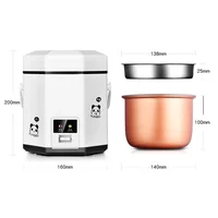 1.2L Mini Electric Rice Cooker 2 Layers Heating Food Steamer Multifunction Meal Cooking Pot 1-2 People Lunch Box 1