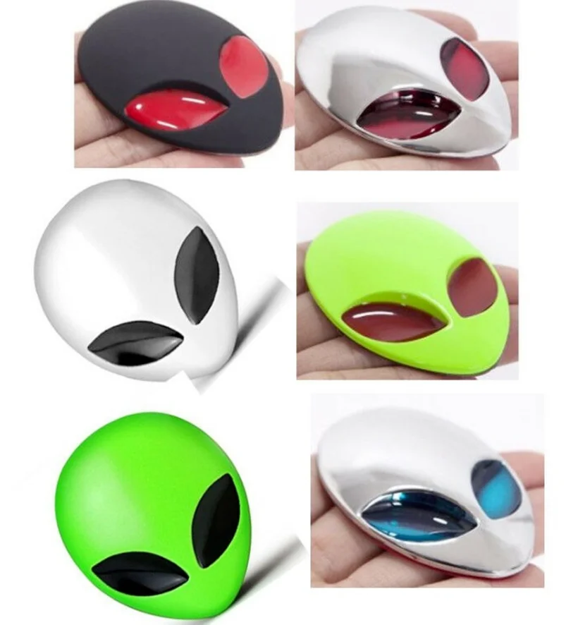 3D Car Stickers Metal Alien Side Standard Modified Alien Emblem Motorcycle Car Body Styling Car Head Cover Sticker 3d car stickers metal alien side standard modified alien emblem motorcycle car body styling car head cover sticker