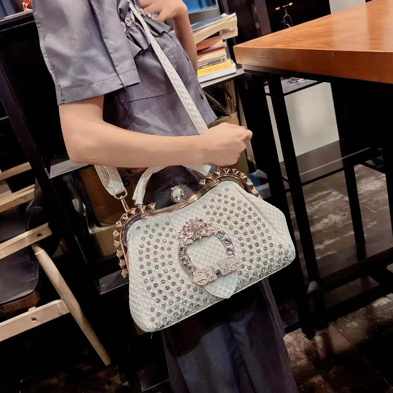 Multifunctional Diamond Pattern Handbag, Simple And Casual, Large Capacity  Cosmetic Bag, French Bag, Single Shoulder And Crossbody Bag