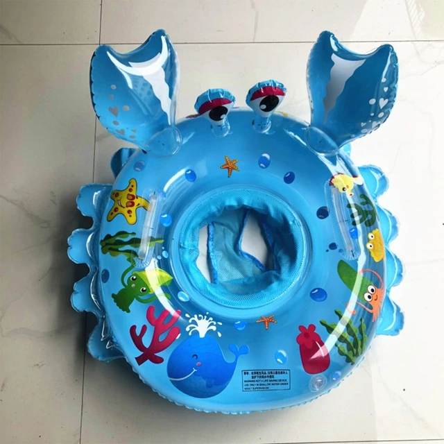 Crab Swim Ring Cute Swimming Circle Float Toys for Pool Party/Game Travel/Swim Foldable for Baby Swimming Beginners 3
