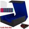 Trading Card Case Deck Box PU Leather Organizer 4 Rows Trading Card Storage Box with Dividers Multipurpose Business Card Box 1