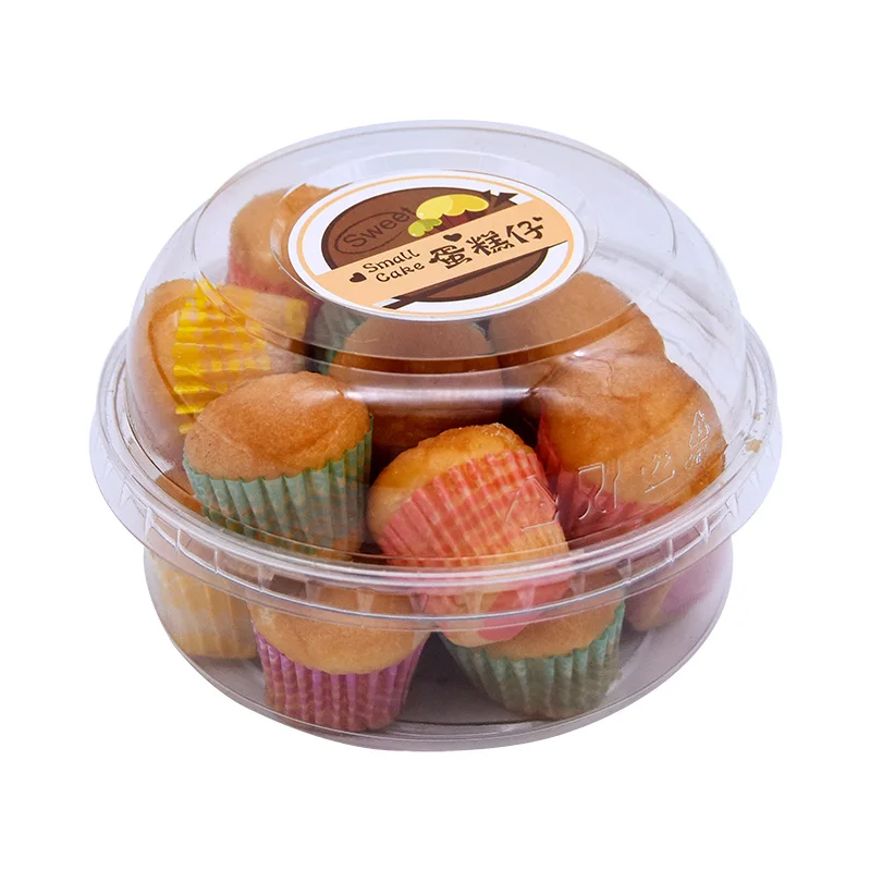 

50pcs Cupcake Boxes Transparant Plastic Cake Box Disposable Round Dried Fruit Dessert Candy Bread Box