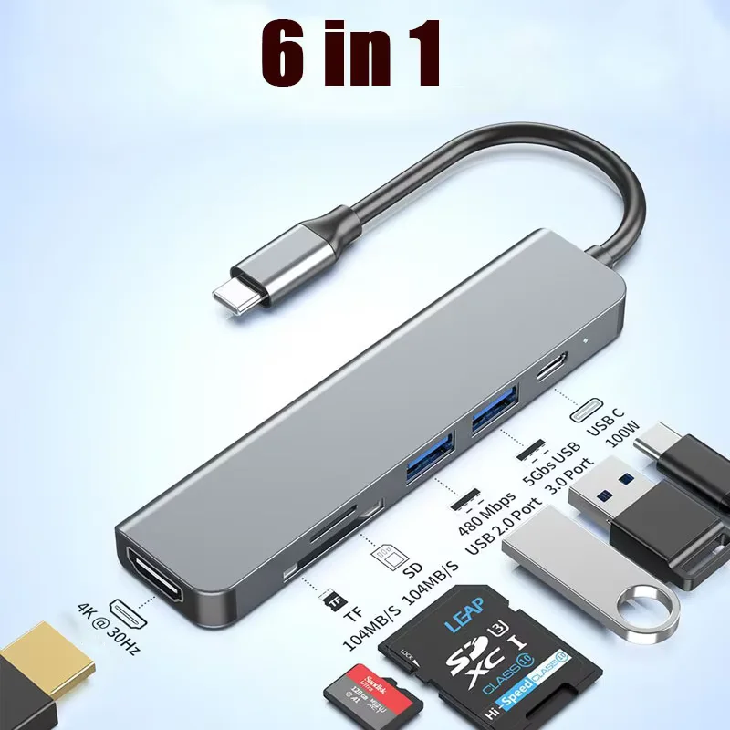ตัวเลือกสินค้า USB-C 4K HDMI Hub ชาร์จเร็ว PD สำหรับ Macbook iPad Samsung