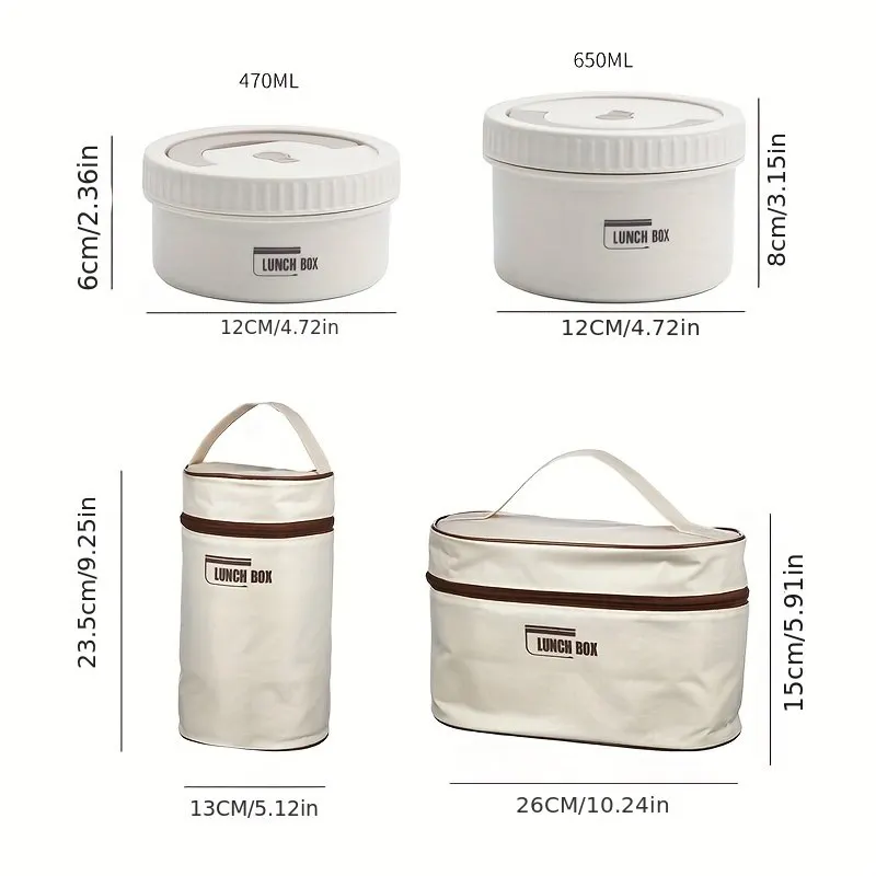 Lunch Box Portable Insulated Lunch Container Set Stackable Bento Stainless Steel Lunch Container images - 6