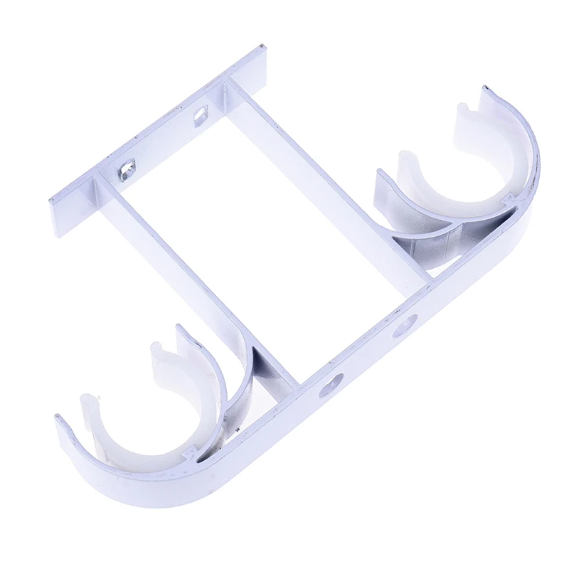 1PC Aluminum Alloy Double Curtain Rod Brackets Hook Hanger Ceiling Mounted Window Hardware Holders Home Decor Accessories