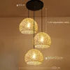 3 Heads E27 Hanging Decor Chandeliers Bamboo Pendant Lights Asia Restaurant Hotel Pendant Lamp Living Room Hanging Bamboo Light 3