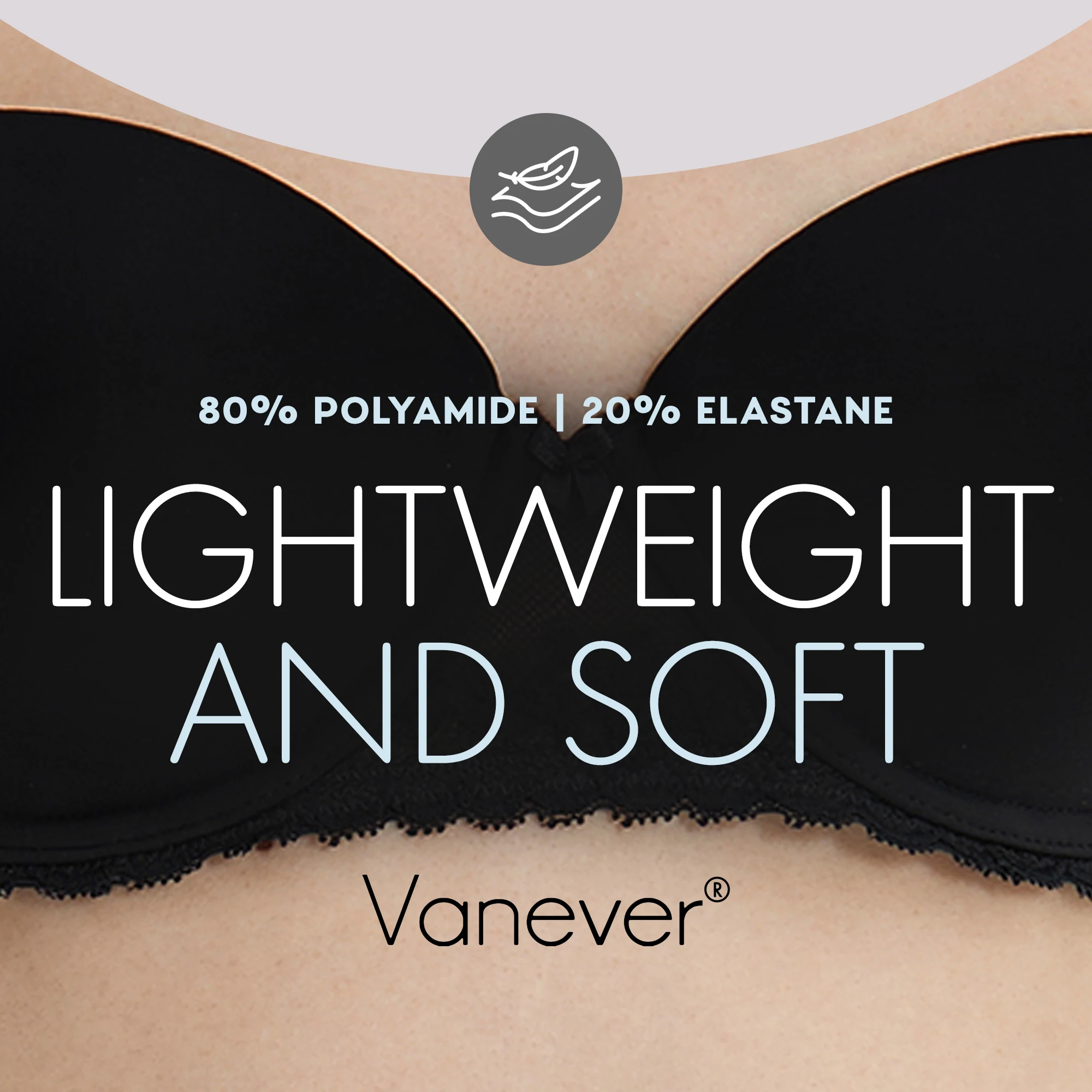 VANEVER Women's Laceband Underwired Bra, Removable Shoulder Srap Bra Ladies Underwear, Comfy & Breathable Sexy Push Up Lingerie