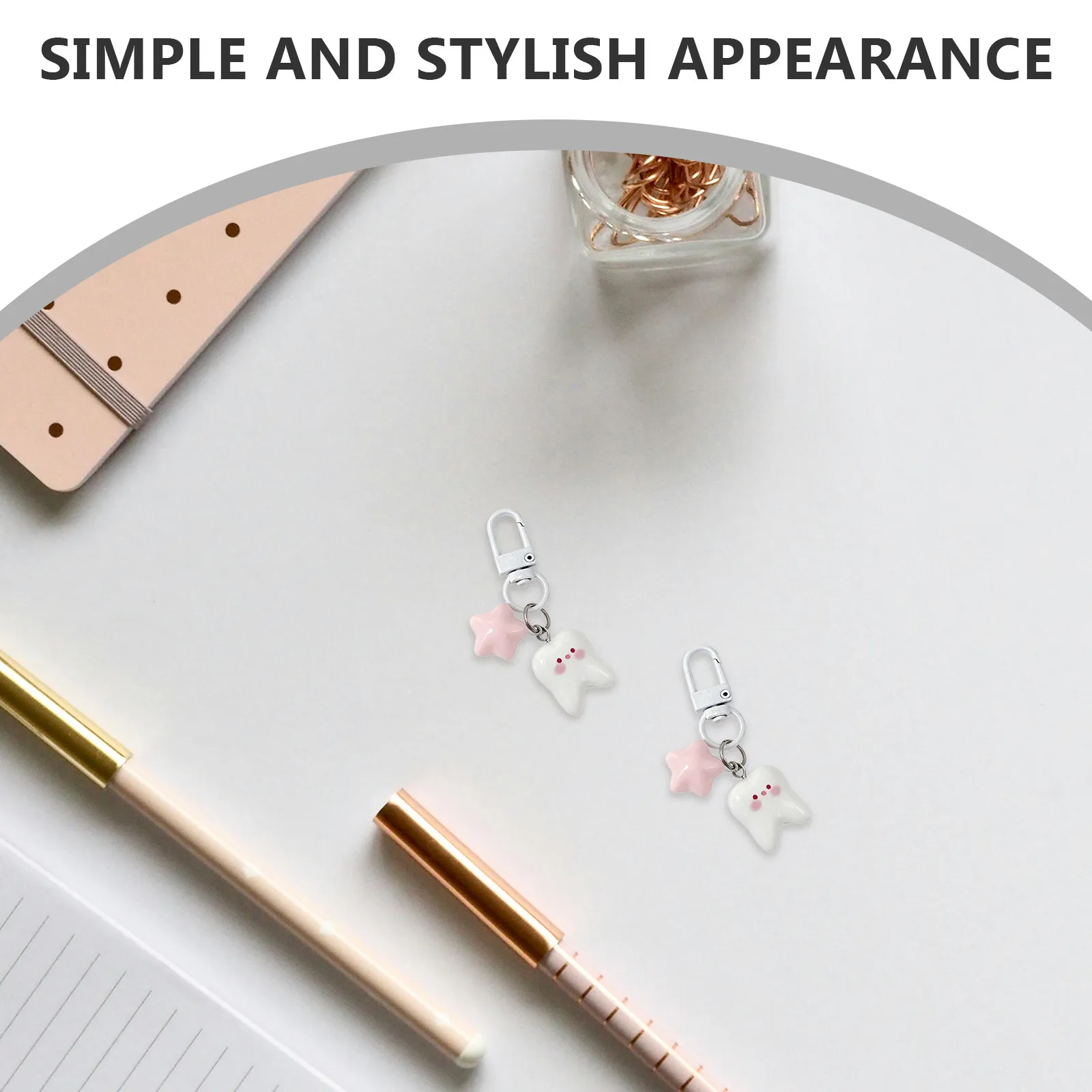 10개 귀여운 치아 모양 열쇠고리 카와이 키링 펜던트 미니 가방 참 장식품 배낭 지갑 핸드백 장식 파티 선물 바구니 장식품