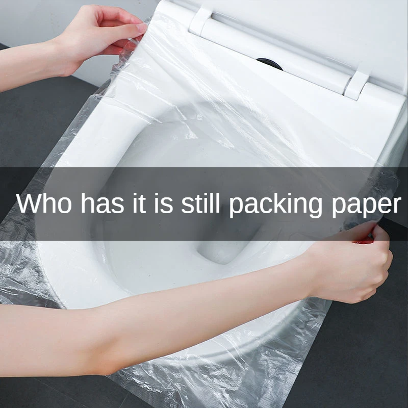 Toilet Seat Cover 10/50PCS Biodegradable Disposable Plastic Toilet Seat Cover Portable Safety Travel Bathroom Toilet Paper Pad Bathroom Accessory