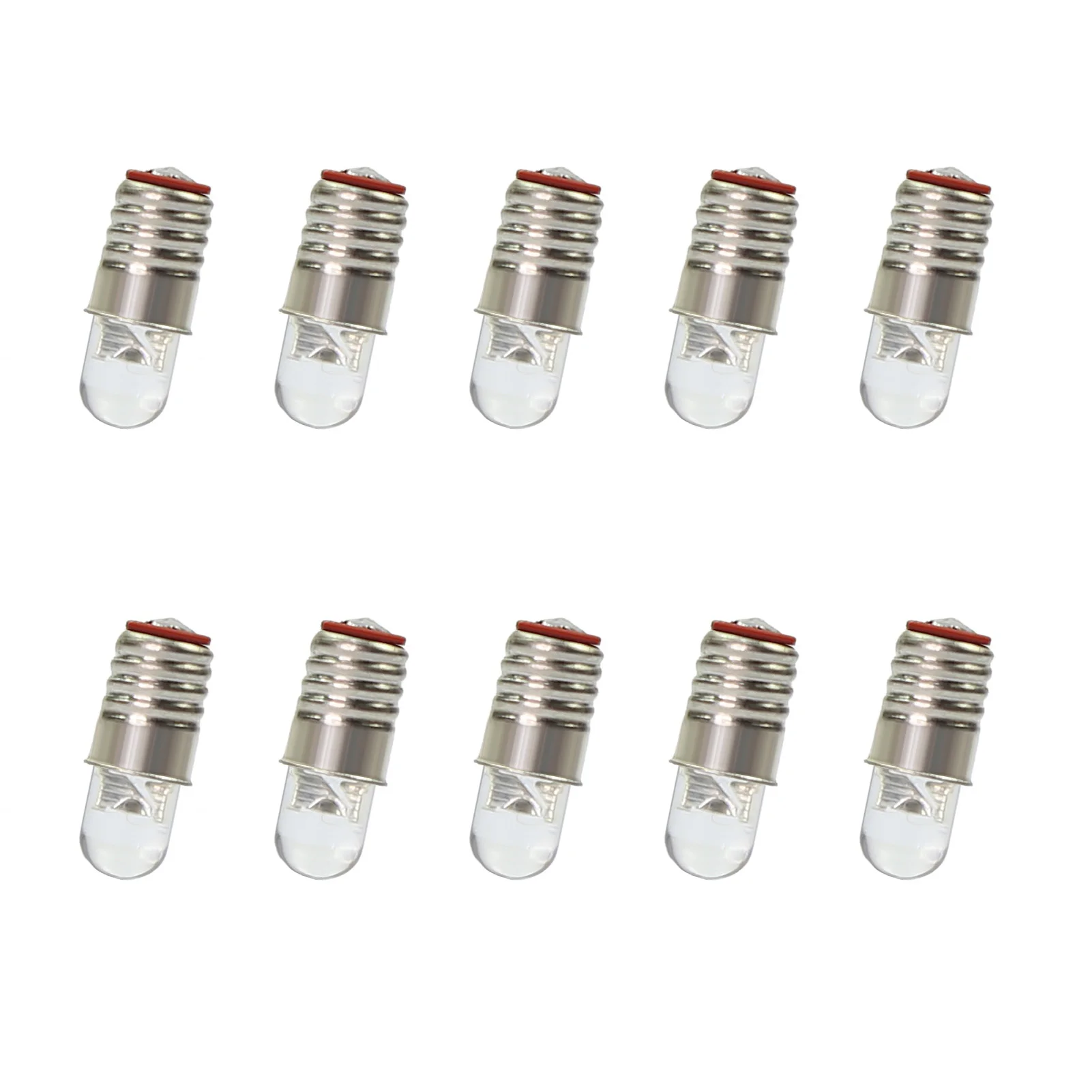 10PCS  Warm White LED Screw Bulb E5 E5.5 12V-14V Spur H0/TT/N Scale NEW 