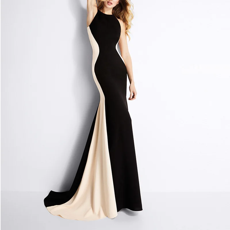 

2023 Winter Women Fashion Evening Dress Fashion Sleeveless Skirt Matching Color Bag Hip Elegant Floor-length Skirt Tight Skirt