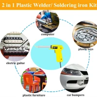 Kit de fer à souder électrique, 100W, plastique, soudage, auto, voiture, bateau, pare-chocs, kayak, réparation, pointe de fer à souder 6
