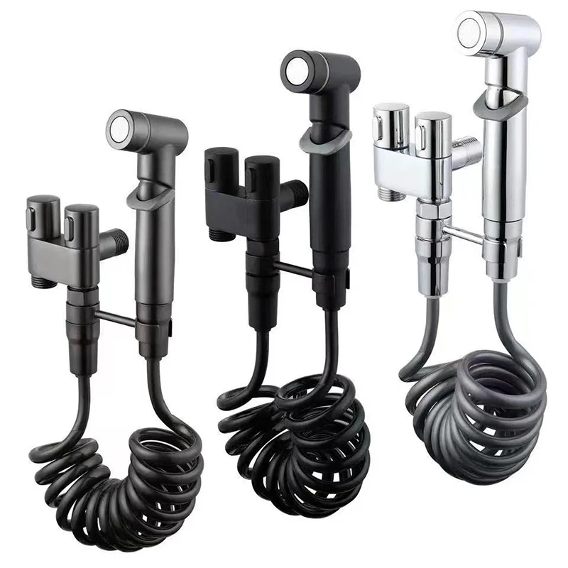 Premium Stainless Steel Handheld Bidet Sprayer with Dual Outlets