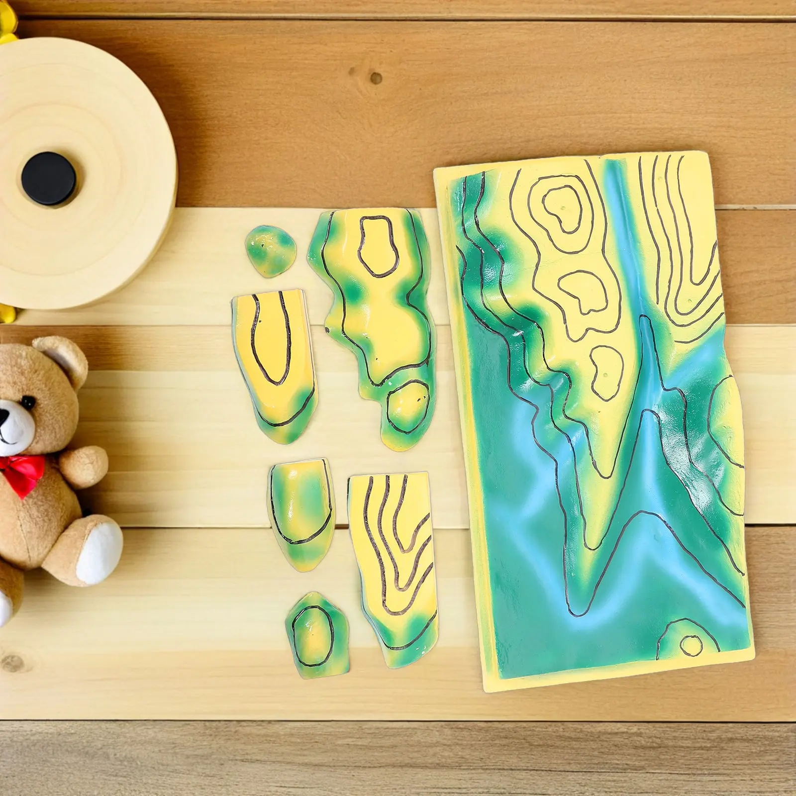 윤곽선 지도 교육용 지형 플라스틱 지형도 중학교 교실용 인터랙티브 지리 교육 보조 자료