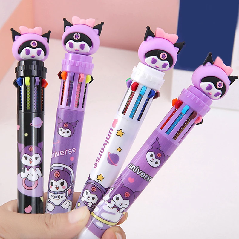 

Cartoon Sanrio Kuromi Ball Pen 0.7Mm Multi Color Pen Student Writing Tool Pen Children Stationery Gift