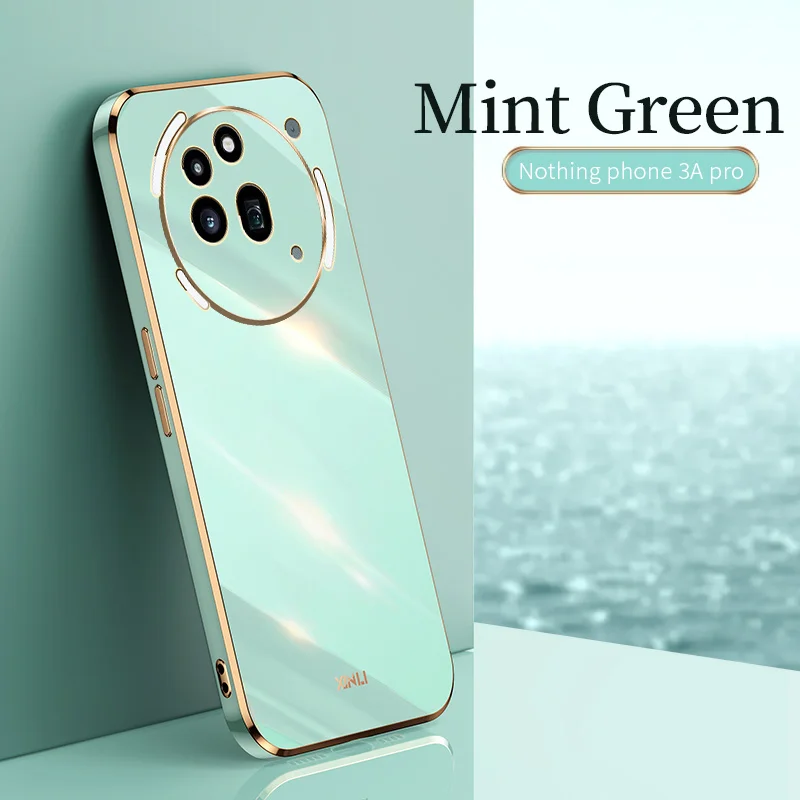 Square Plating Silicone Phone Case - Premium Soft Back Cover