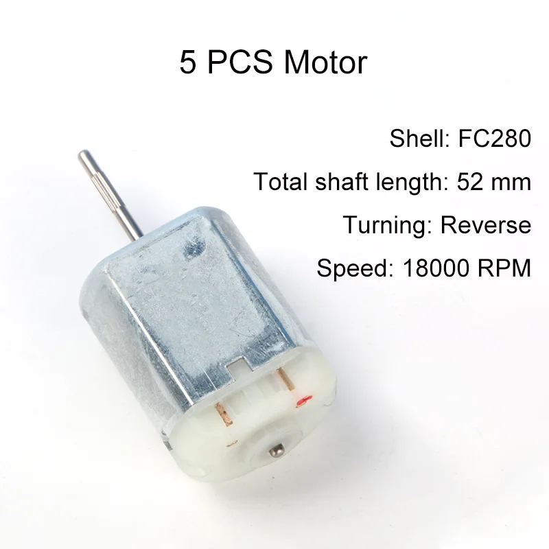 

5 PCS OEM Motor FC280 DC 18000 RPM 52mm DIY Engine For Car Replacement Power Accesseries Reverse Toy High Quality