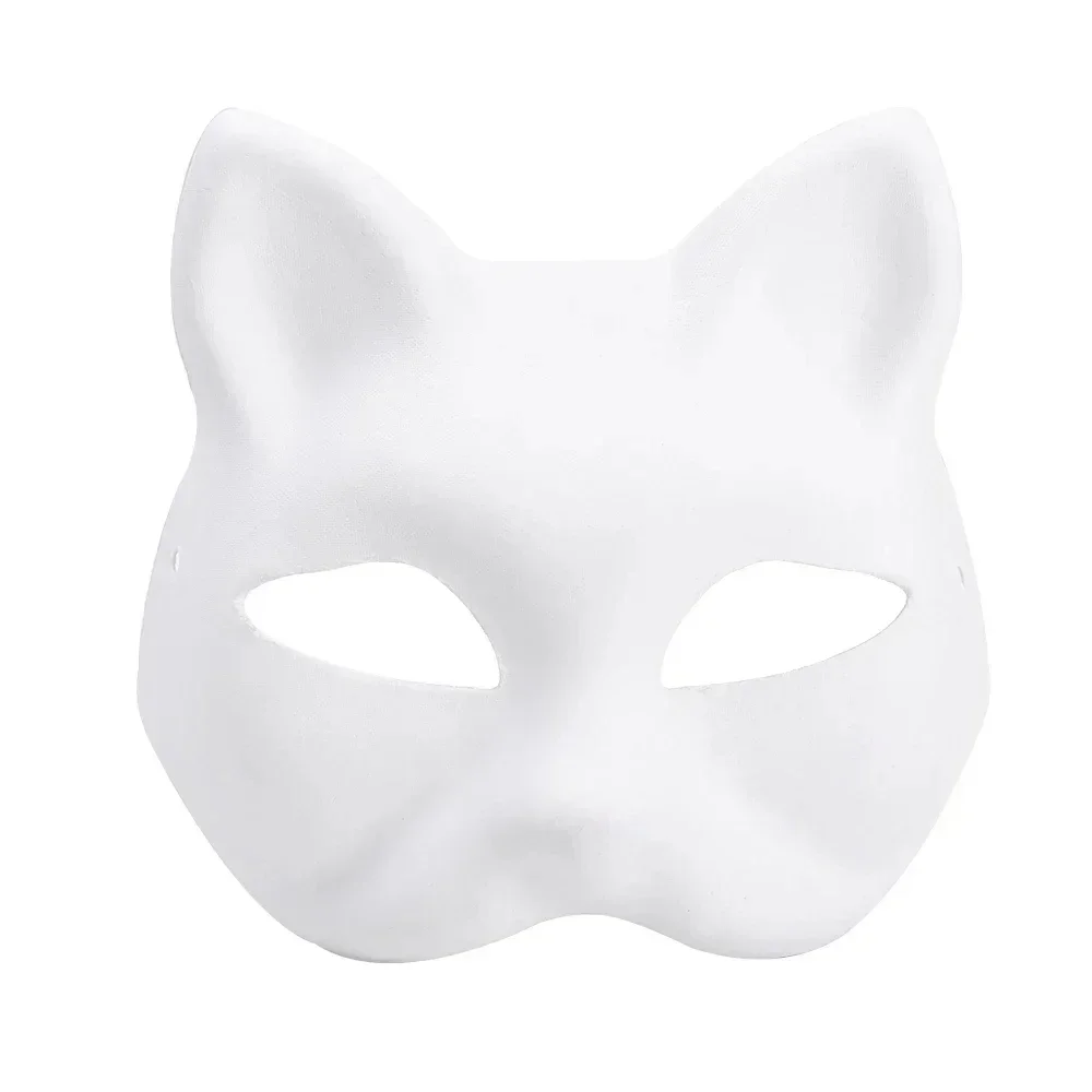 Japanese Mask Half Face Hand-painted Cat Fox Mask Anime Demon Slayer Masquerade Halloween Festival Cosplay Prop 10/5Pcs cosplay mask