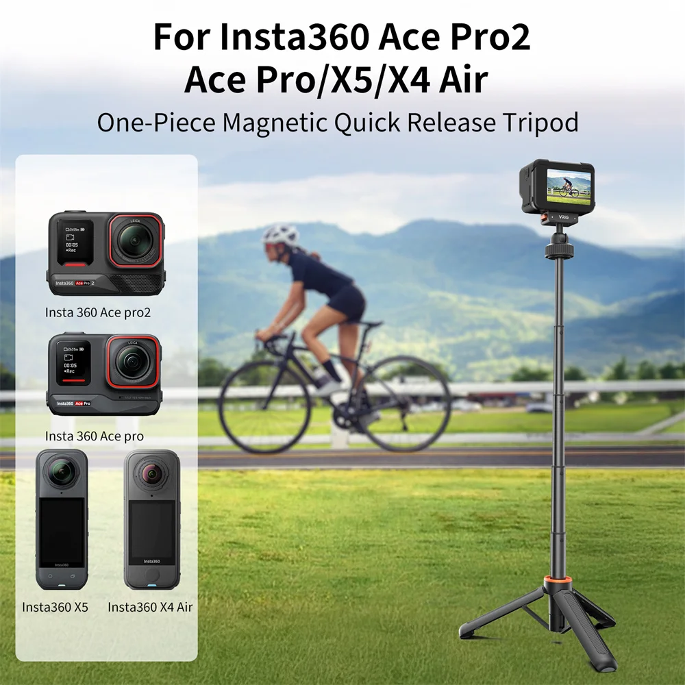 Magnetic Quick Release Selfie Stick For Insta360 Action Cameras_voghion.com