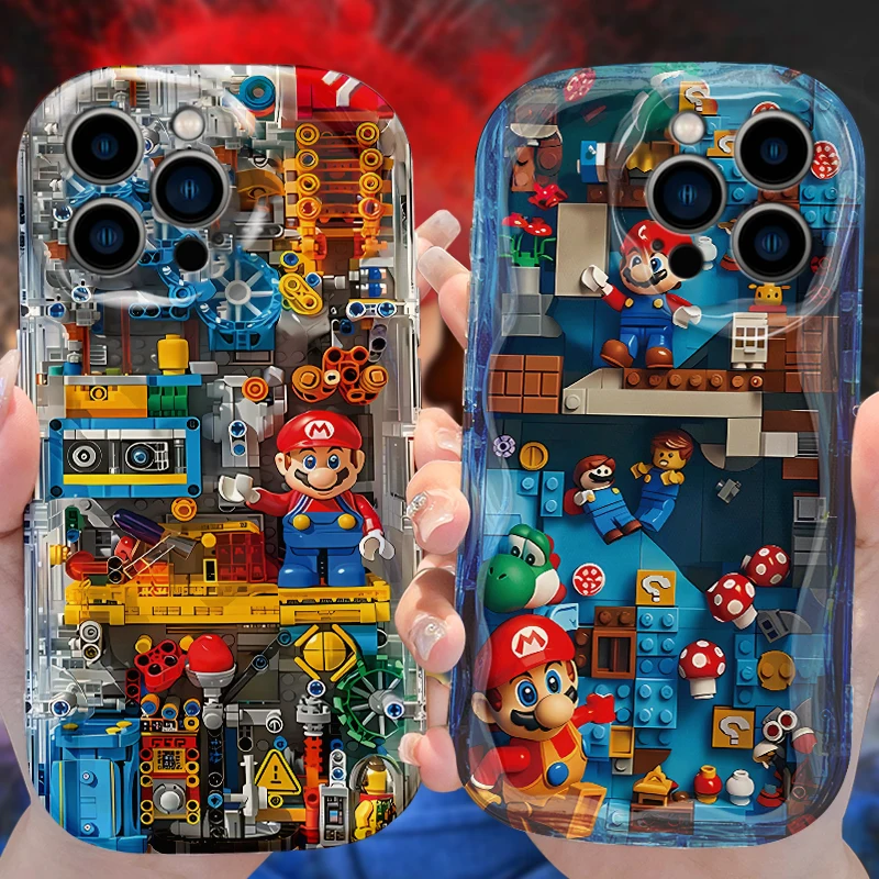 Cartoon Pilzwelle Handyhülle für iPhone 16 15 14 Pro Max 13 12 Mini 11 XS X XR 8 7Plus 2022 2020 stoßfeste Silikonhülle