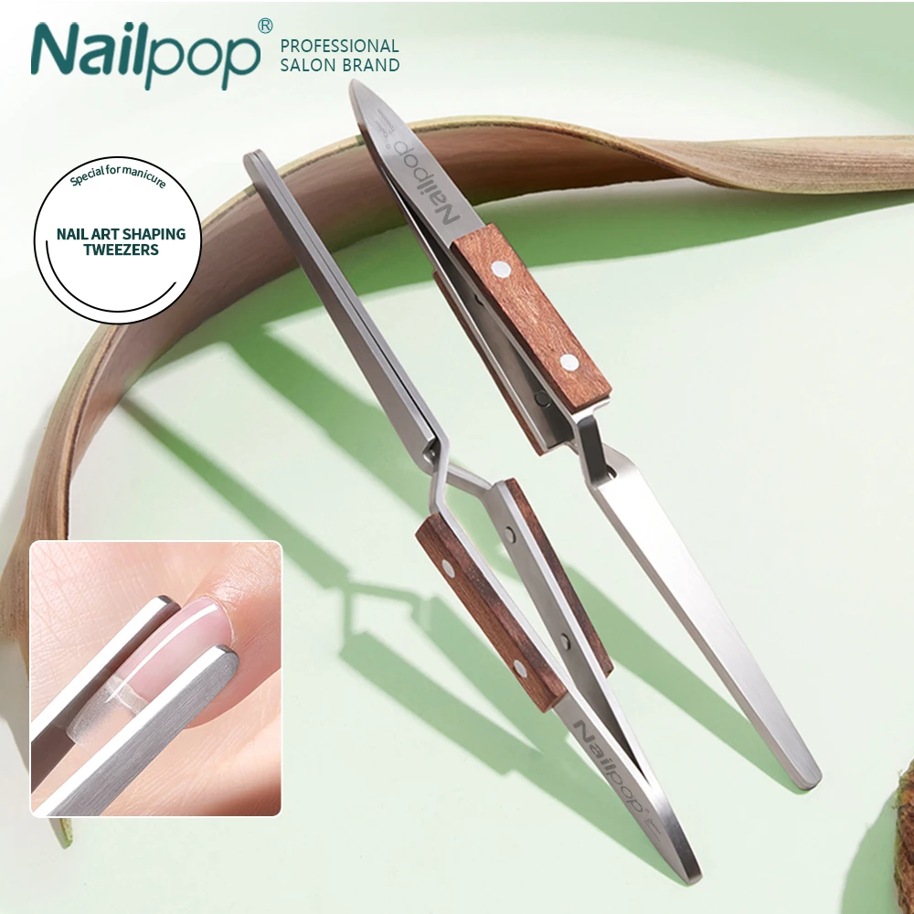 Nail Art Tools Nailpop Stainless Steel Nails Shaping Tool Tweezers Nail Extension Clips for Nail Extension Art Manicure