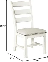 Cushioned Dining Chair with Signature Design, Vintage Farmhouse, Whitewash,   2 Count 2