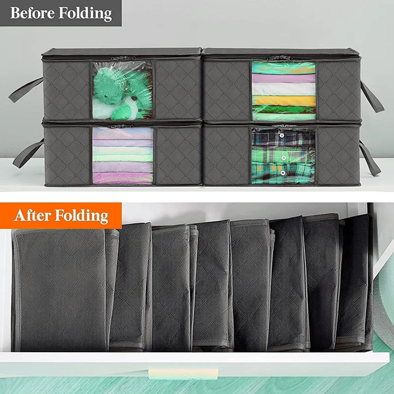 Big Capacity Quilt Clothes Storage Bag Duvet Blanket Sorting Bags Dustproof Closet Under-Bed Storage Moisture Proof Organizer 2