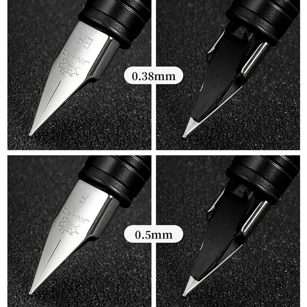 3PCS Jinhao 65 Fountain Pen EF F Nib with Converter Metal Matte Black Writing INK Pen school office student stationery supplies 6