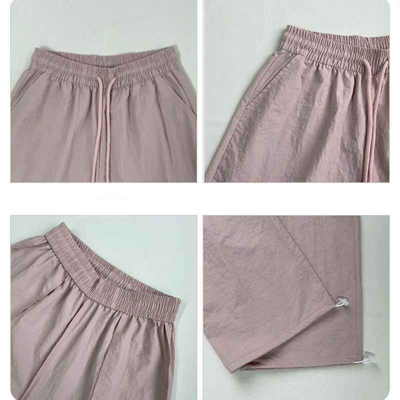 2024 Women Cargo Pants Casual Big pocket Wide leg Long Pants Elastic waist Sports outside street trousers for girls