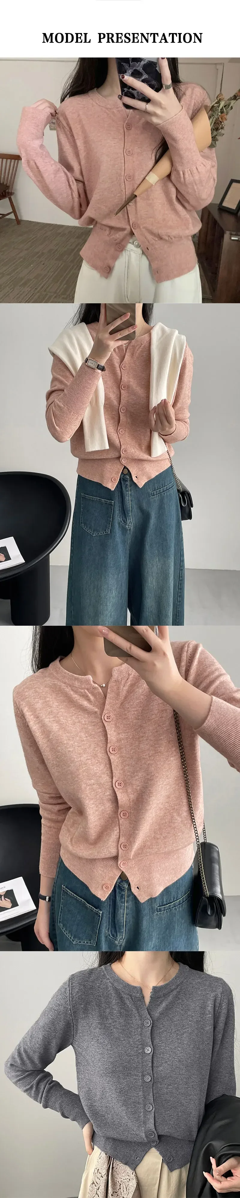 Autumn Long Sleeve Fashion Women Cardigans Sweater Knitted Coat Short Casual Single Breasted Korean Slim Chic Ladies Tops