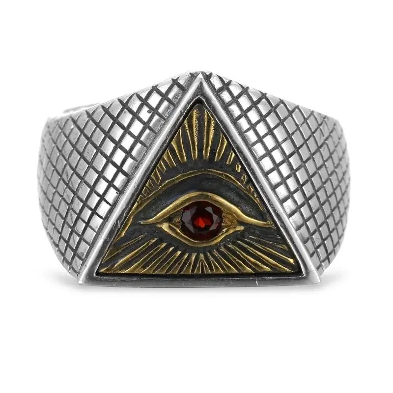 

Vintage Fashion 2023 Personality Devil's Eye Ring Triangle Open Ring Banquet Jewelry Accessories Gift