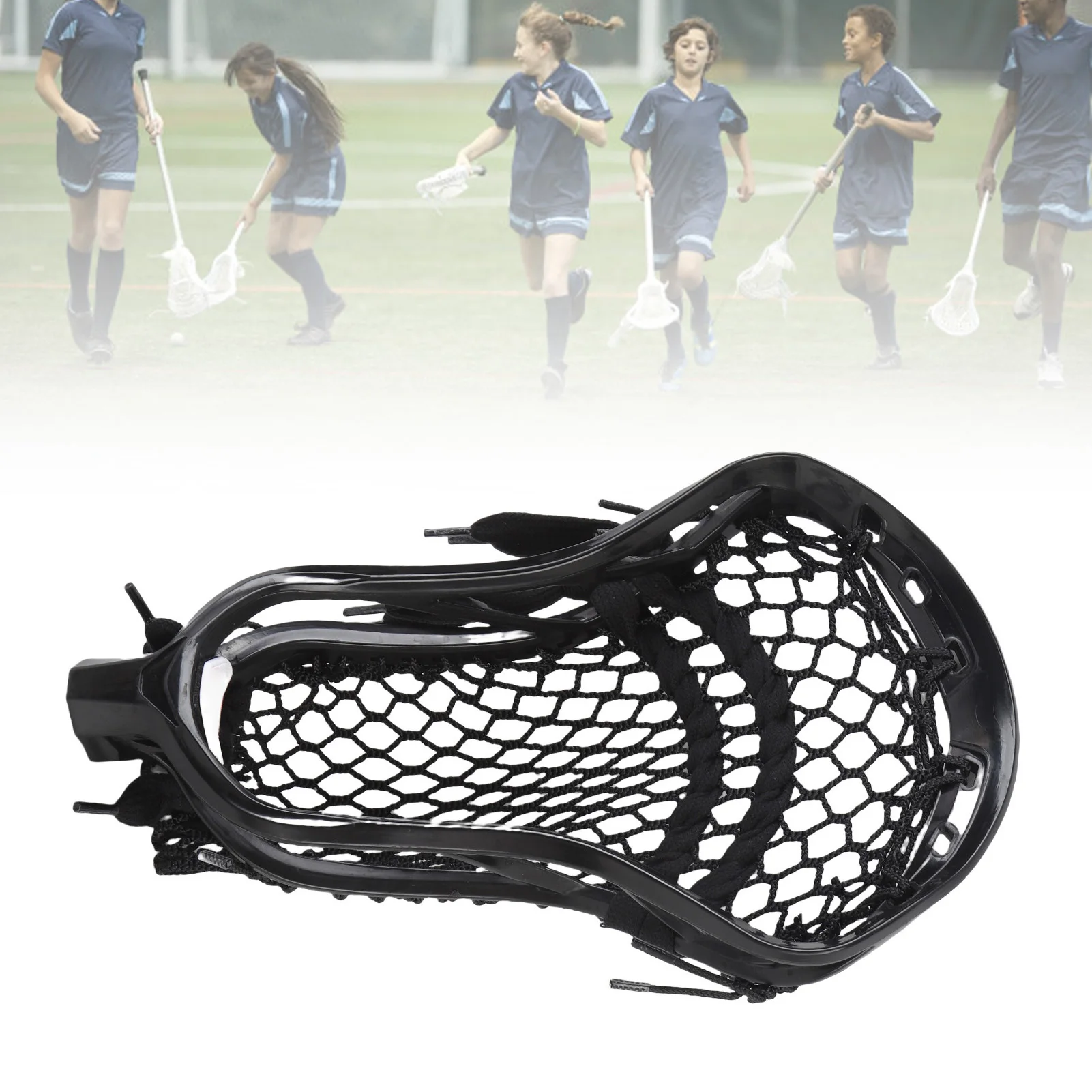 Lacrosse Head Mesh Strung Wear Proof Nylon Lacrosse Stick Heads for Training Competition Lacrosse Accessories for Practice
