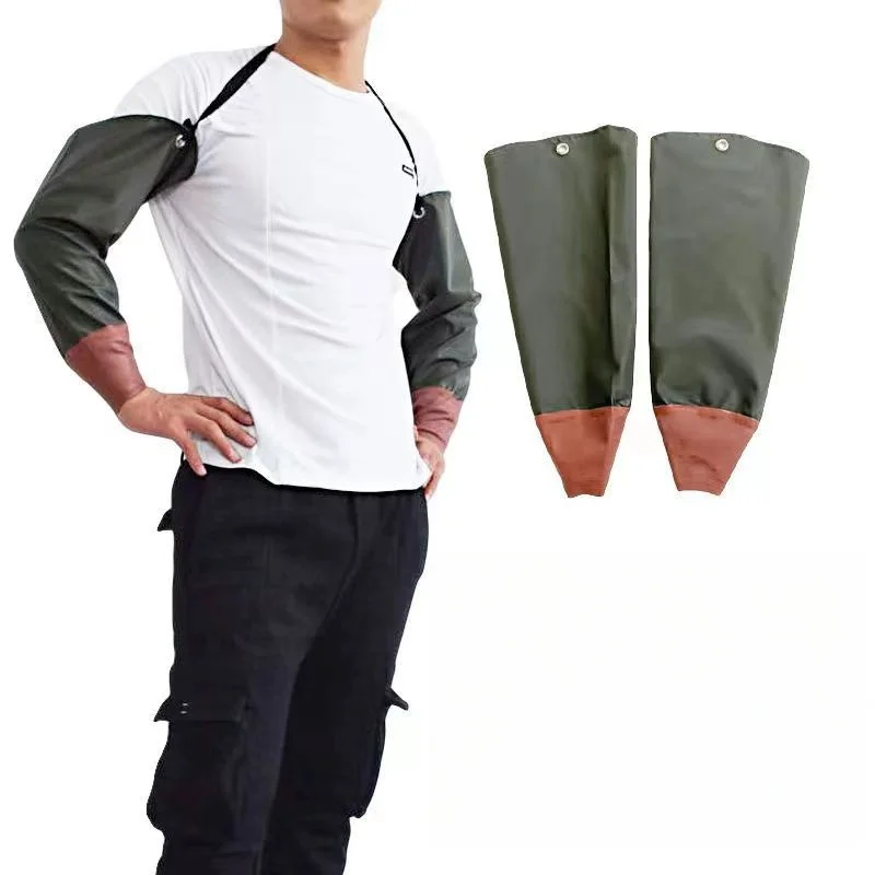 Men's High-Wear Resistant, Extended Sleeve, Waterproof and Oil-Resistant Labour Protection Rubber Long Sleeves