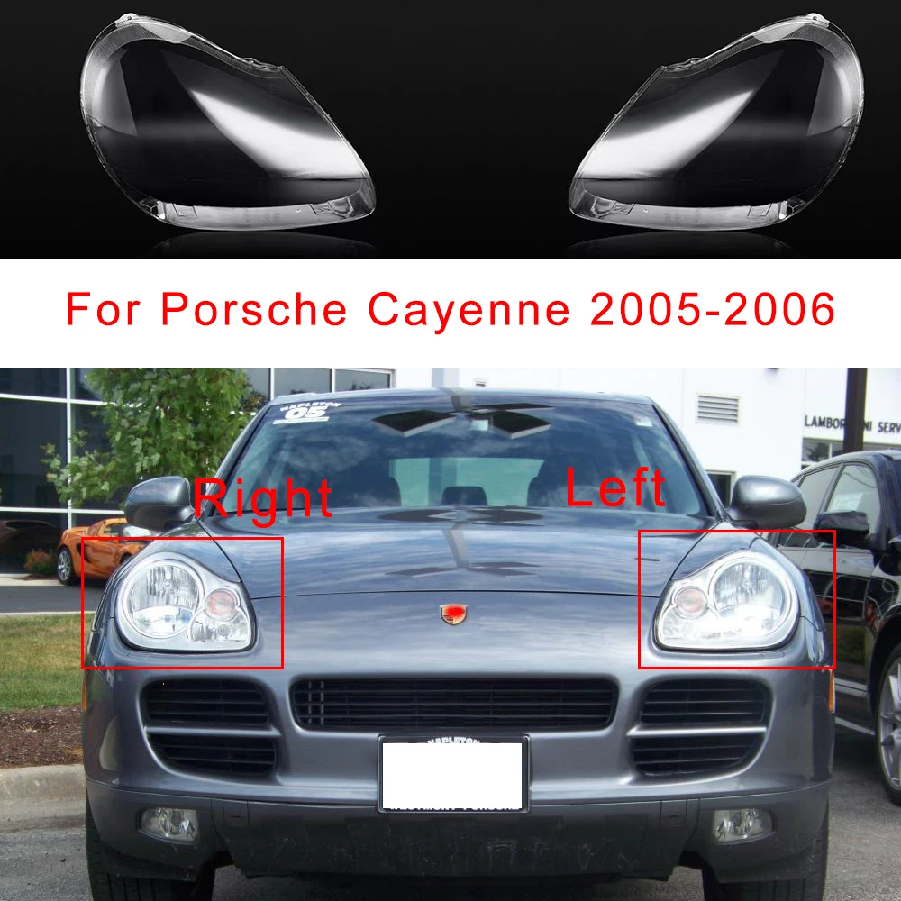 

Крышка передней фары автомобиля для Porsche Cayenne 2005-2006, прозрачная стеклянная затеняющая линза, лампа для передней фары автомобиля