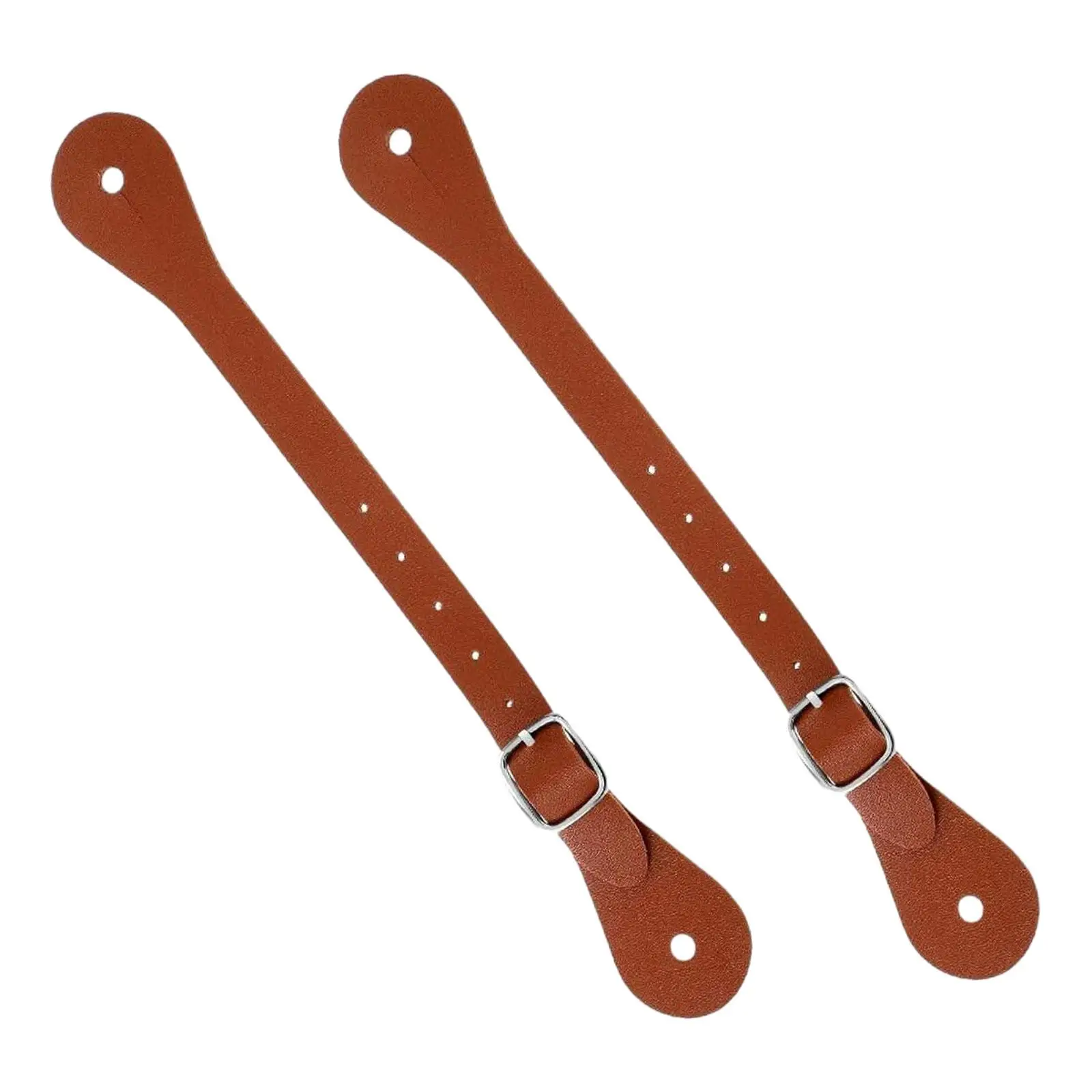 Spur Straps 2 Pieces with Buckle Cowboy Cowgirl Ladies Western PU Leather Durable Adjustable for Outdoor Equestrian Supplies