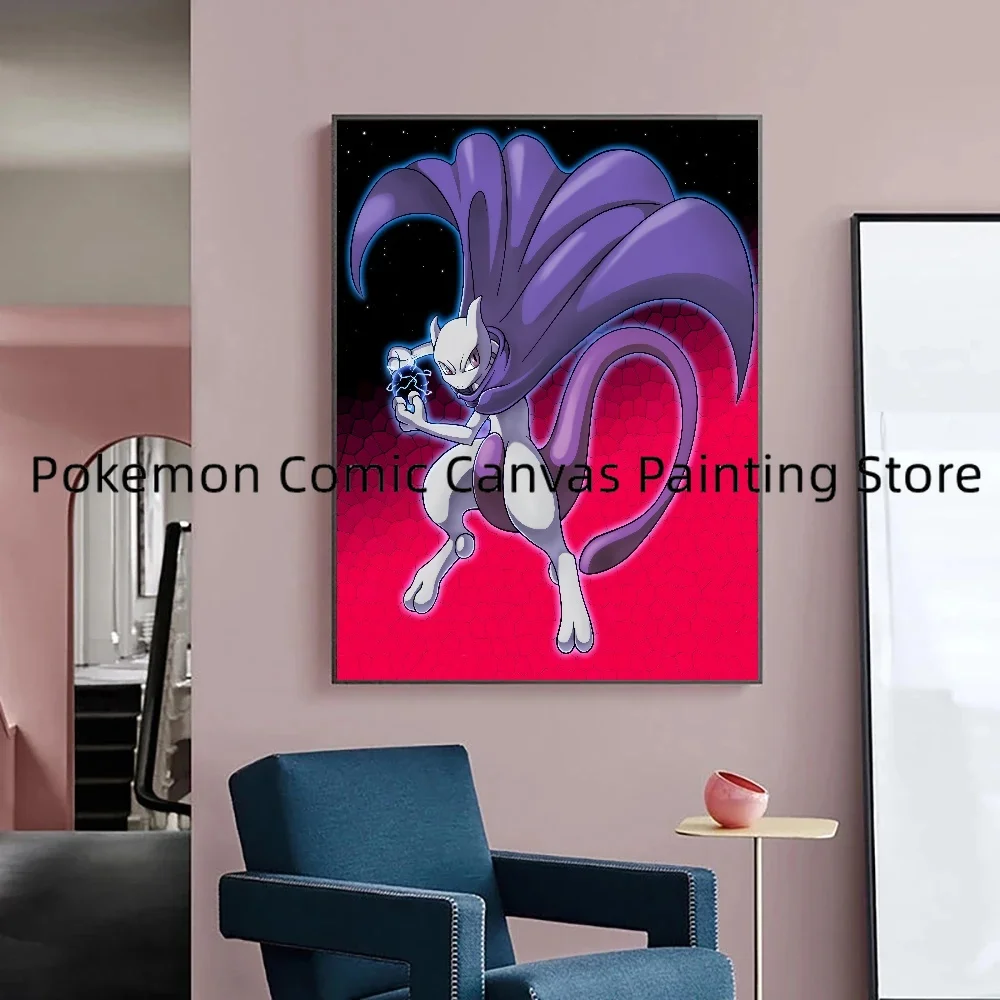 Affiche en toile Mewtwo PokeArt anime art mural décoration