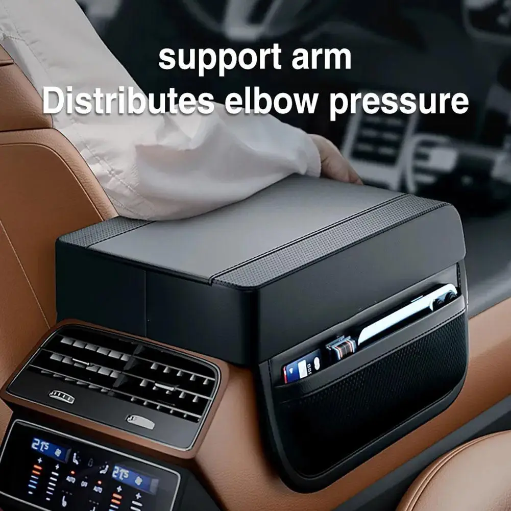 Car Armrest Pad With Storager Leather Armrest Cushion Central Universal Arm Elbow Supportor Phone Holder Auto Accessories center console armrest,armrest pad,car armrest mat,car armrest cover