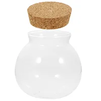 Glass Micro-landscape Ecological Bottle Moss Plant Vase Hydroponic Fish Tank Ornaments Betta (cork (10*11cm) Flower Pot Air 1