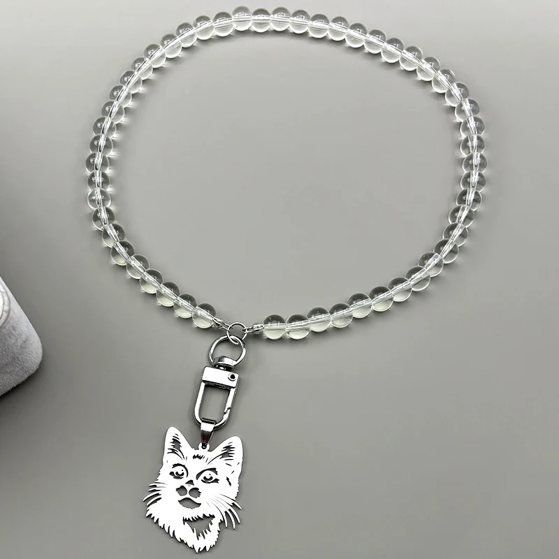 Hohler Katzenkopf-Schlüsselanhänger für Damen und Herren aus Edelstahl in Gold- oder Silberfarbe, Niedlicher Tier-Schlüsselanhänger, Schmuck-Taschenanhänger – Detail 4