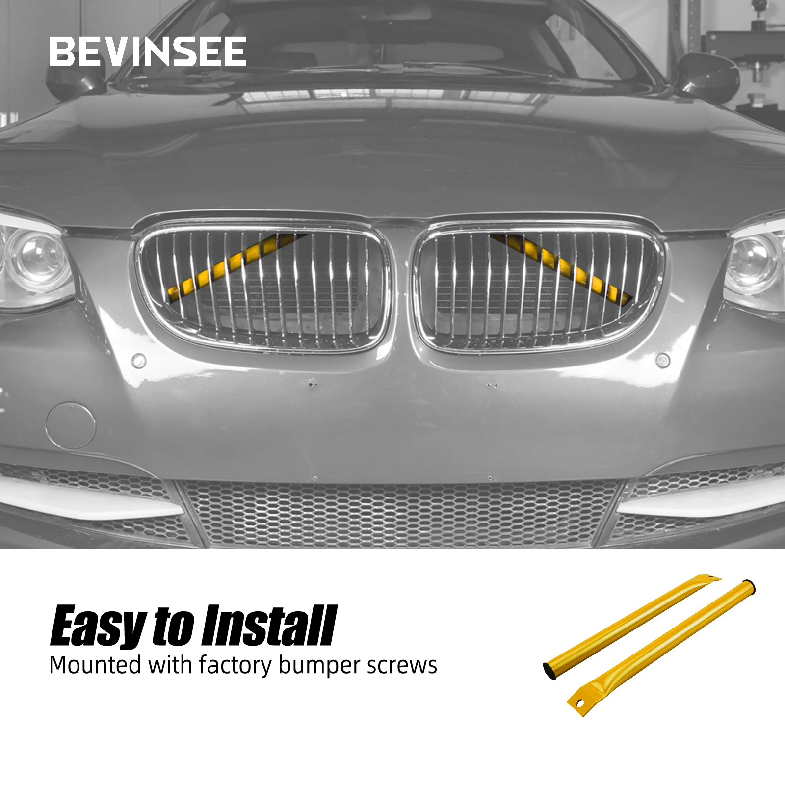 2X Front Kidney Braces Grill Kidney struts for BMW E90 E92 E93 E91 325i 328i 330i 335i 2006-2013