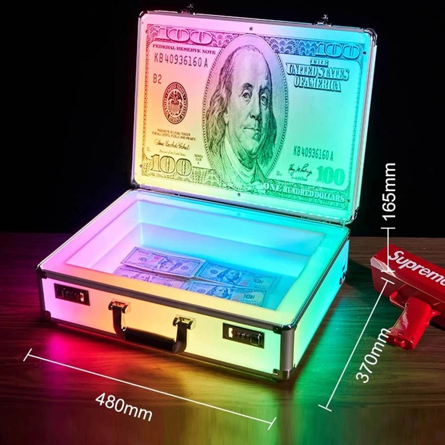 Bar Club US Dollar 100 Money Case Carrier Holder Box LED Bottle Presenter suitcase display VIP currency briefcase
