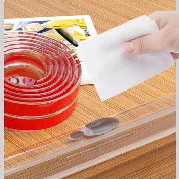 Transparent PVC Baby Protection Strip with Double-Sided Tape Anti-Bumb Kid Safety Table Edge Furniture Guard Corner L Protectors 2