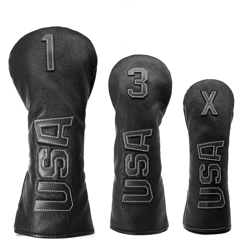 

2022 Golf Club Headcover Set USA Amarica Golf Wood Cover 1 3 5 Driver Fairway Rescue Hybrid Headcovers With Tag